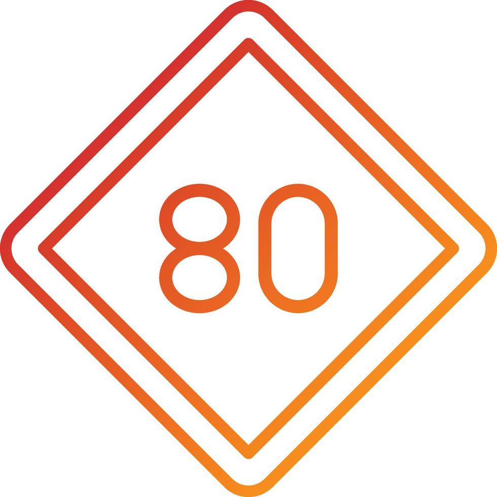 80 Speed Limit Icon Style vector