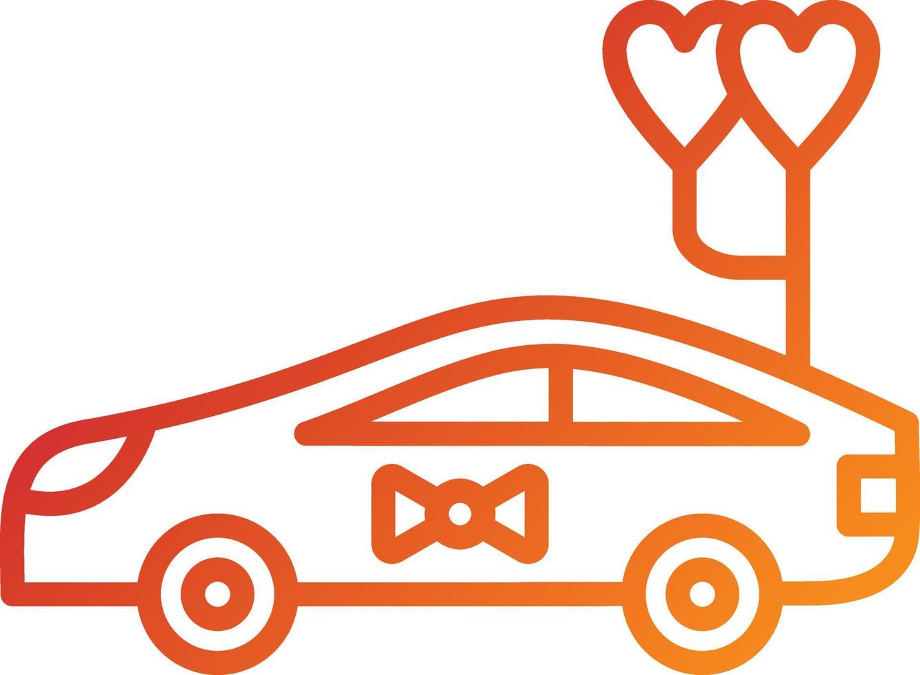 estilo de icono de coche de boda vector