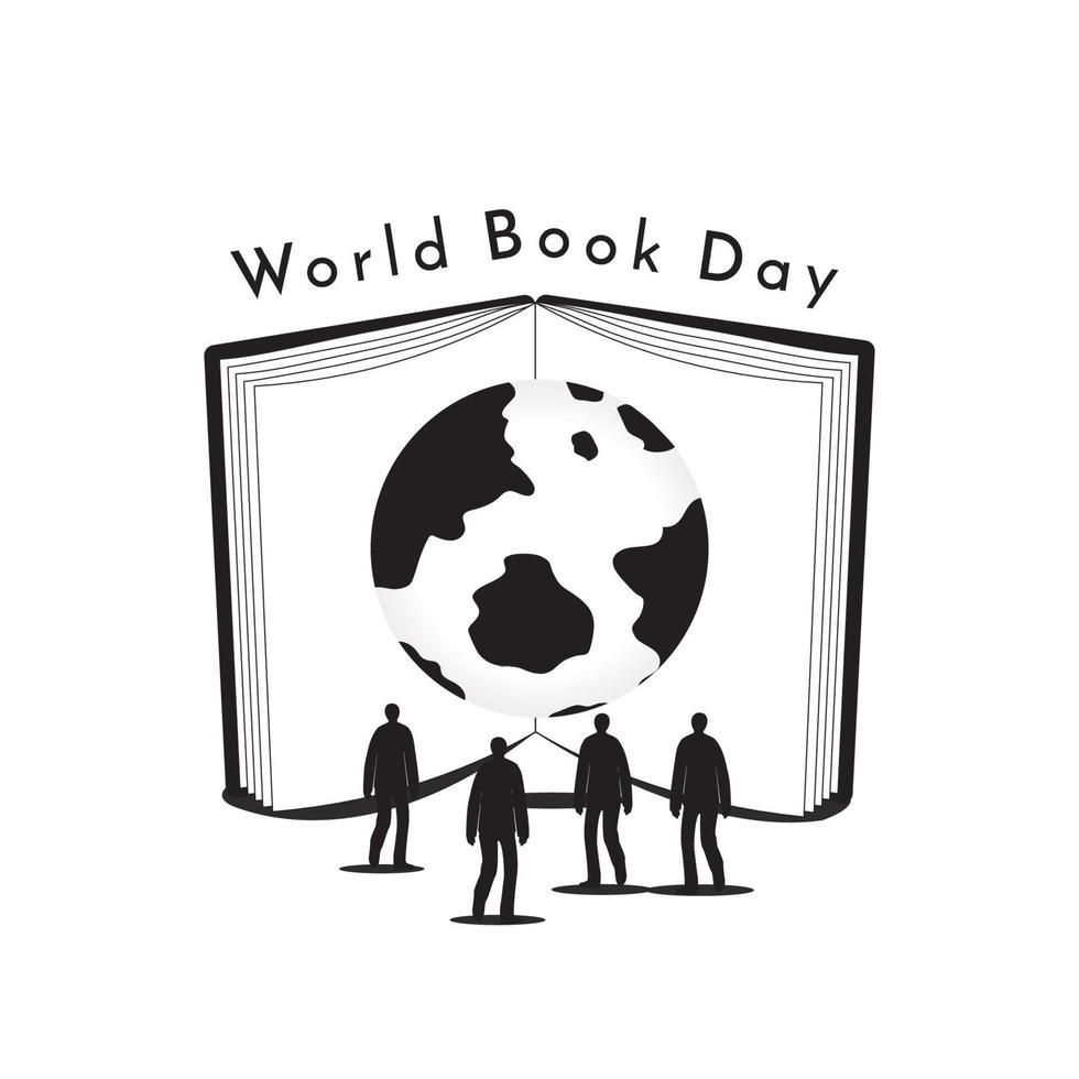 illustration World Book Day. Open book and read books. stack of book. literature, story time, education concept. vector