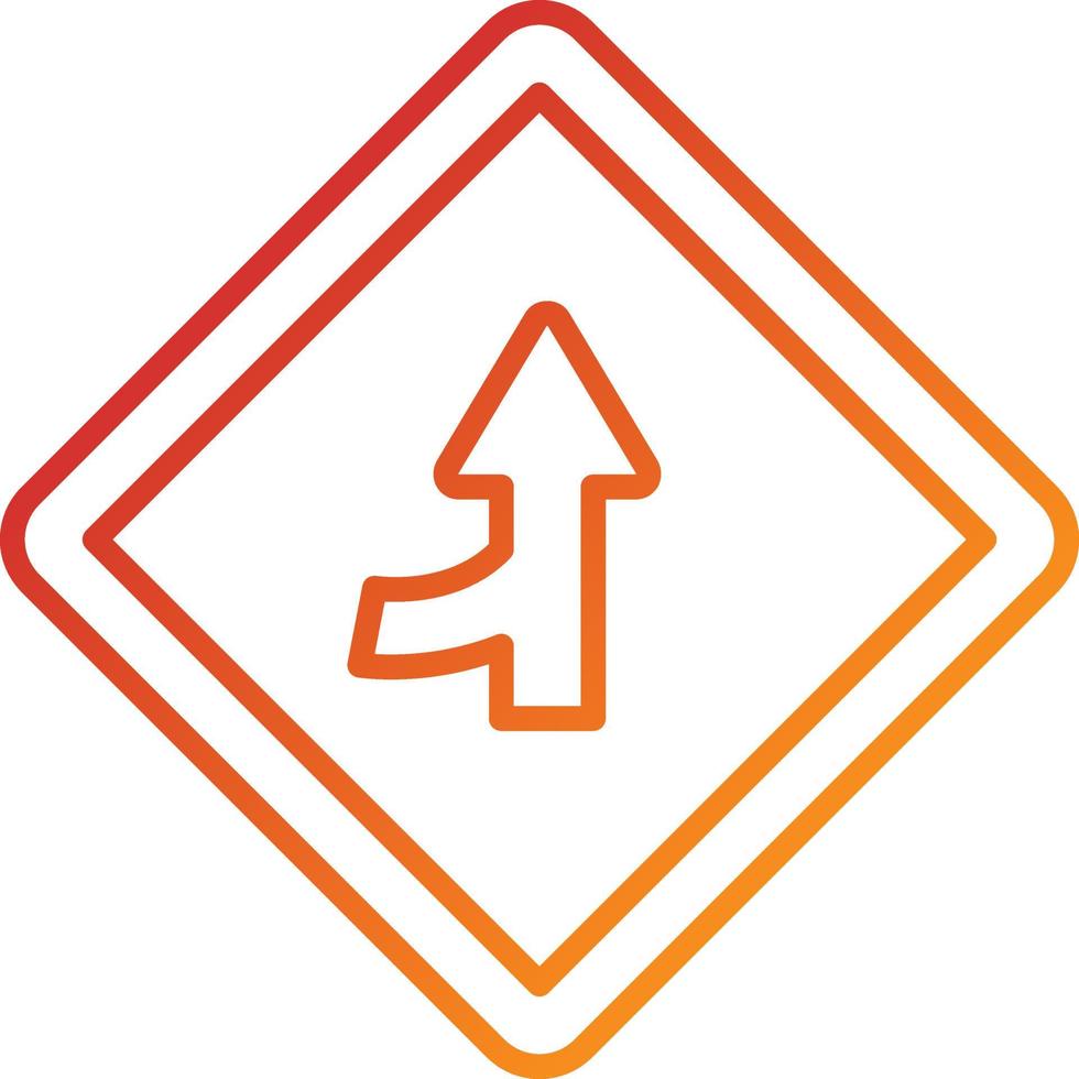 Merging Road Icon Style vector