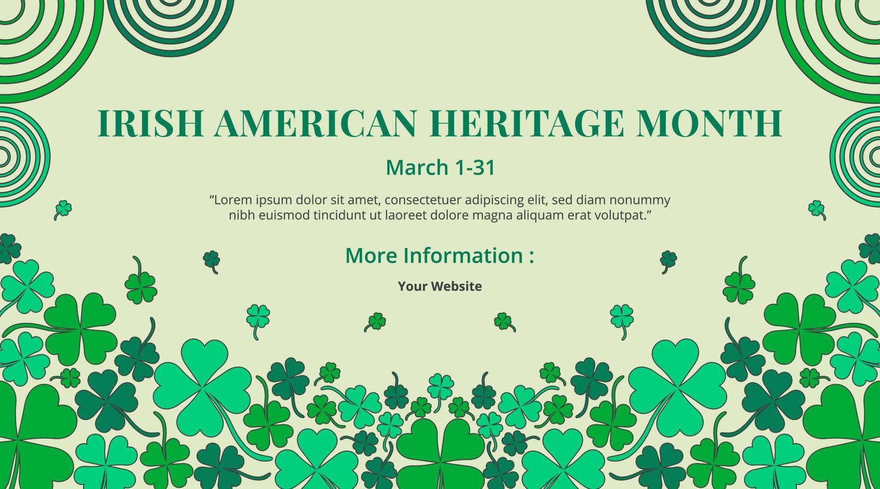 Irish American heritage month banner design with clover leaves 5895373