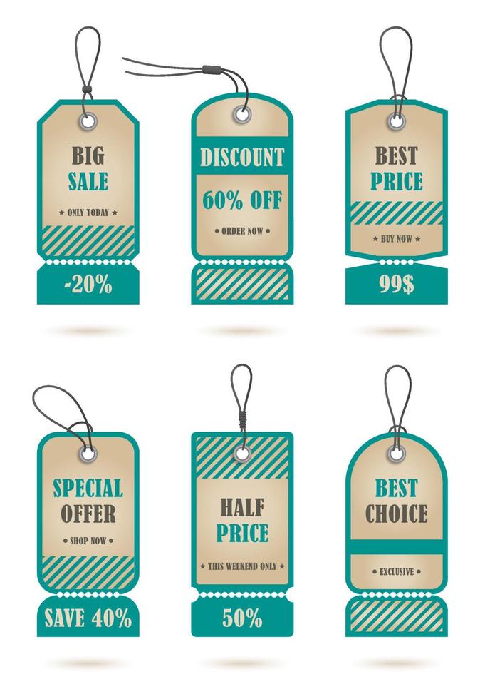 Vector stickers, price tag, banner, label. Coupon sale, offers and promotions vector   template. Shop price tag, retail, commerce, business