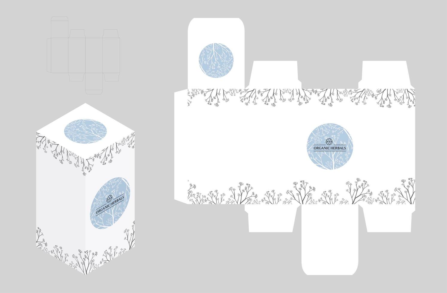 Box template for cosmetic product. vector