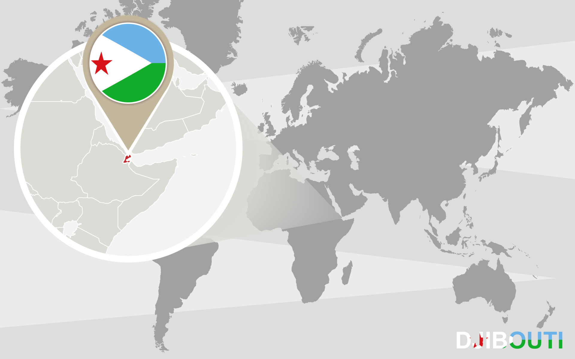 World Map With Magnified Djibouti 5895957 Vector Art At Vecteezy World Map With Magnified Djibouti Vector 