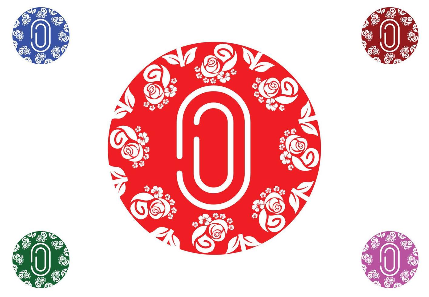 Letter o with flower logo and icon graphic design template vector