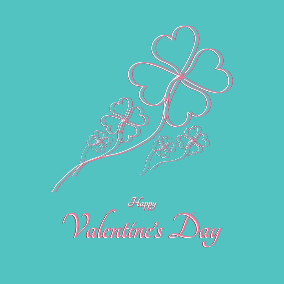 Happy valentine day line heart background vector