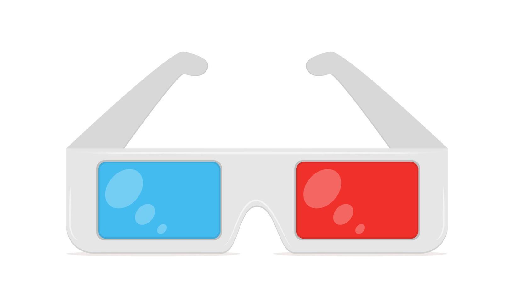 Gafas 3D para ver películas aislado sobre fondo blanco. vector