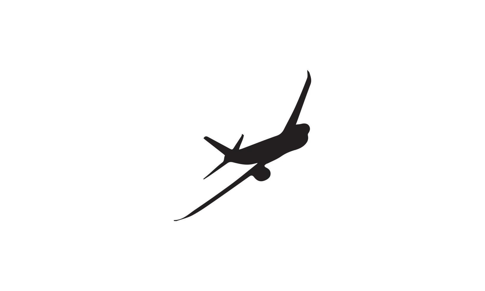diseño de ilustración de vector de avión en blanco y negro