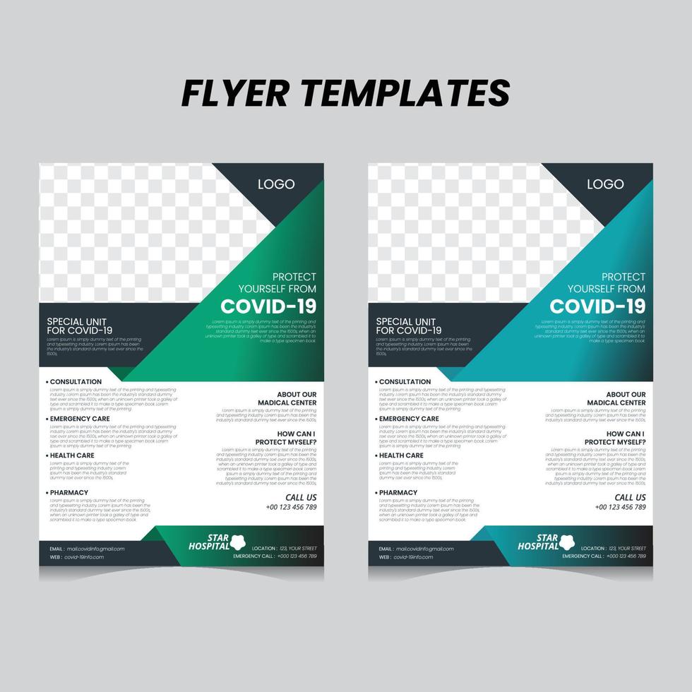 Coronavirus and Covid 19  abstract Flyer Template Design with a4 Vector template