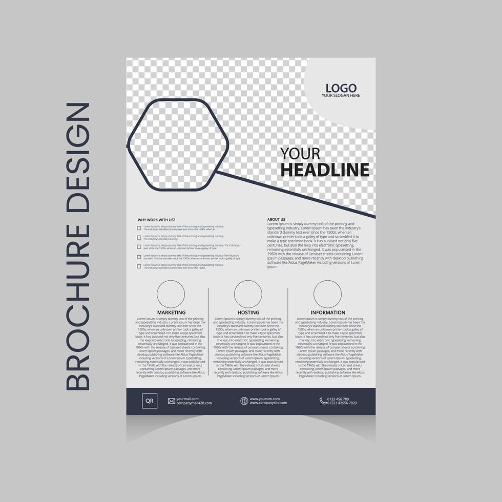 Modern report business flyer template in A4 size brochure vector