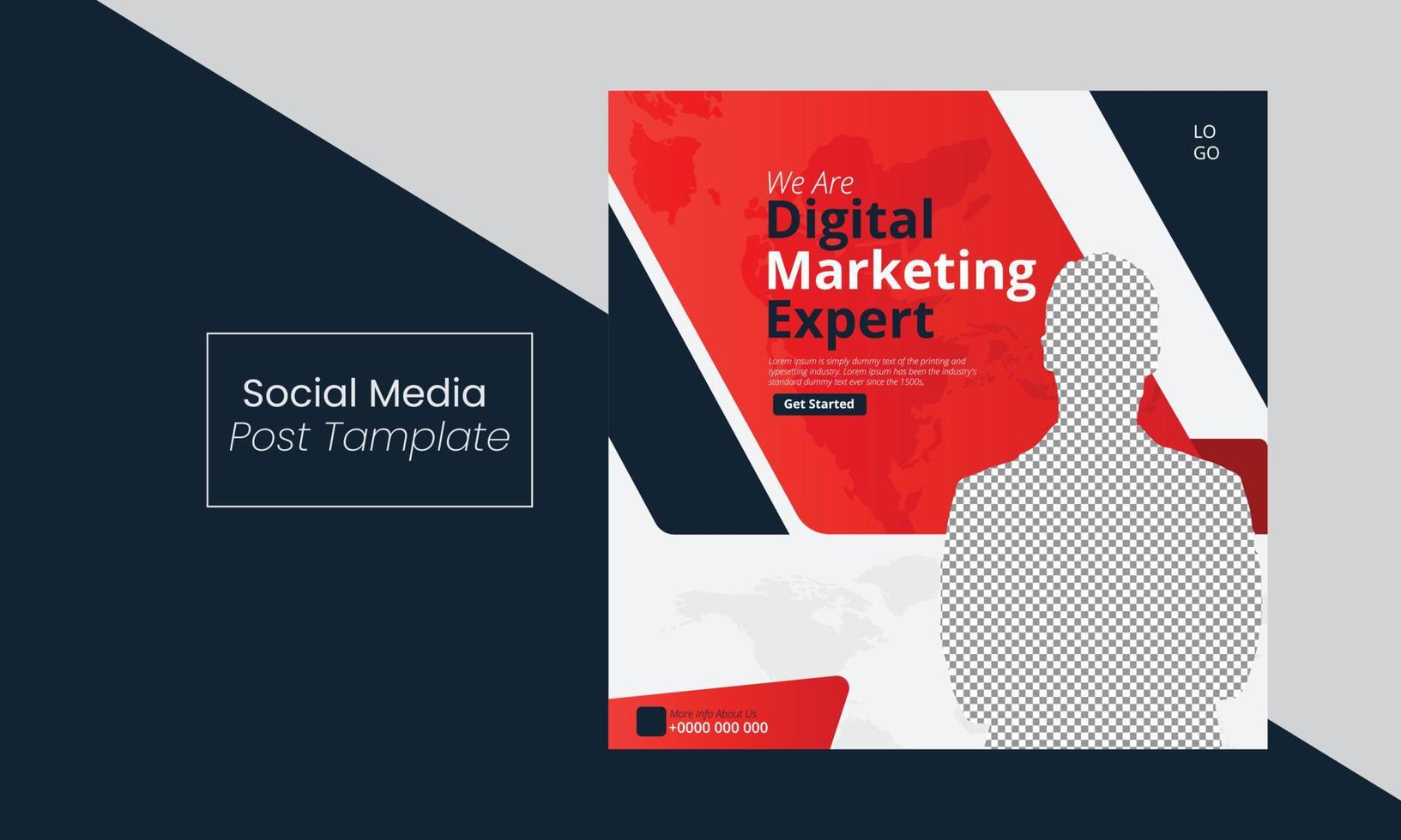 Creative Digital Business Marketing Social Media Post Design Template, Square Flyer Template with Editable web Banner Template Design vector