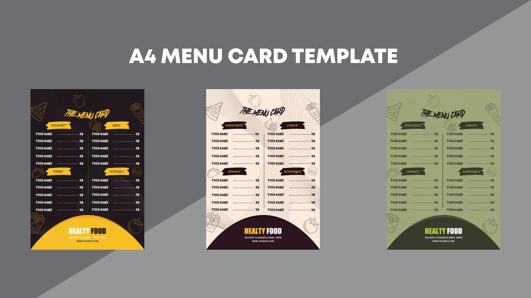 Set A4 menu, flyers for  restaurant or cafe, Templates with elements illustration, a cup of coffee, vector