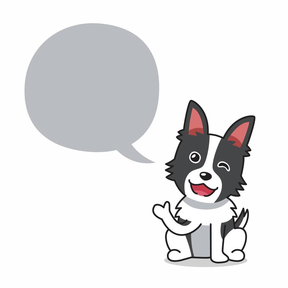 Cartoon character happy shepherd dog with speech bubble vector