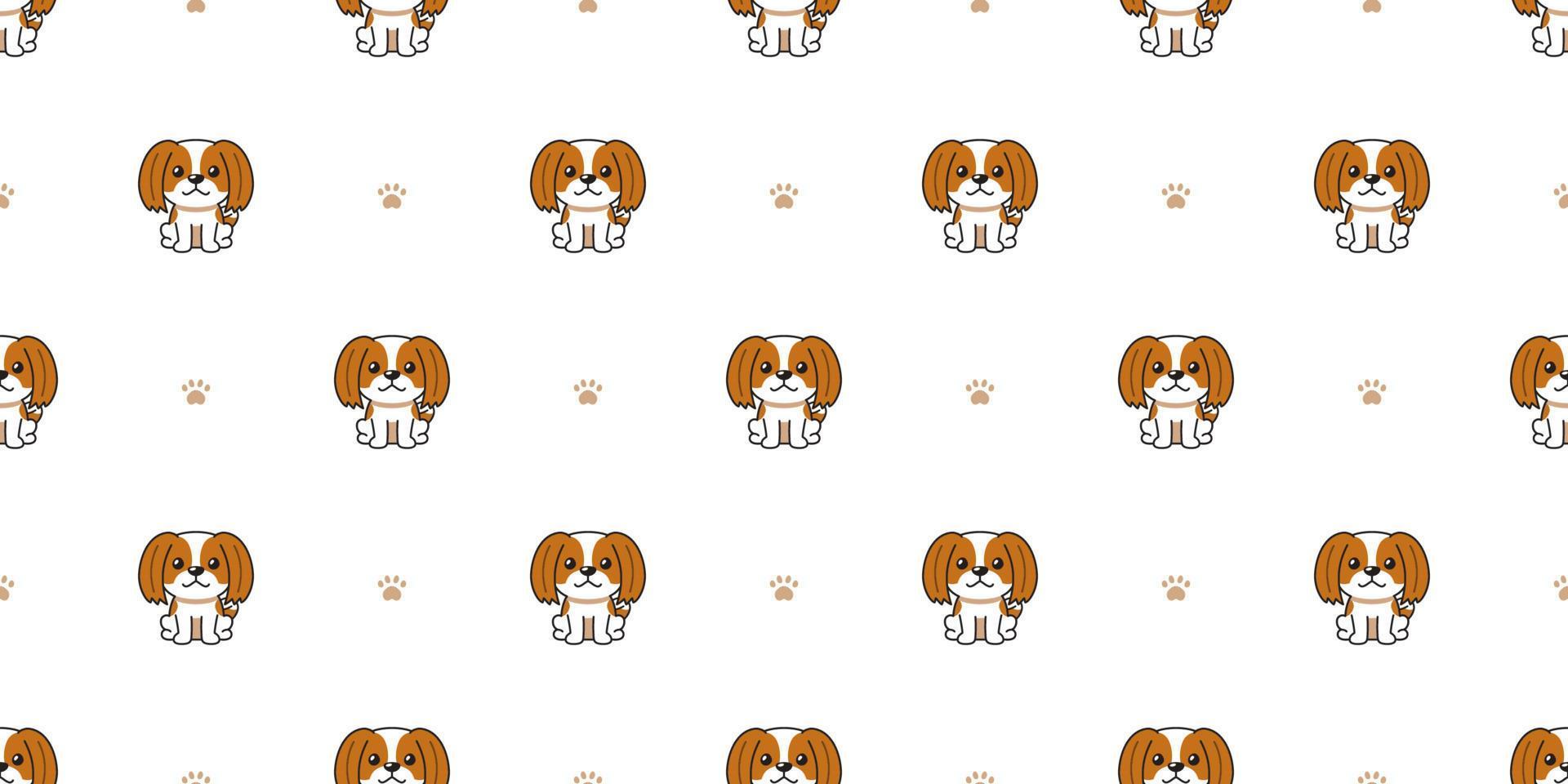 Cartoon character shih tzu dog seamless pattern background vector