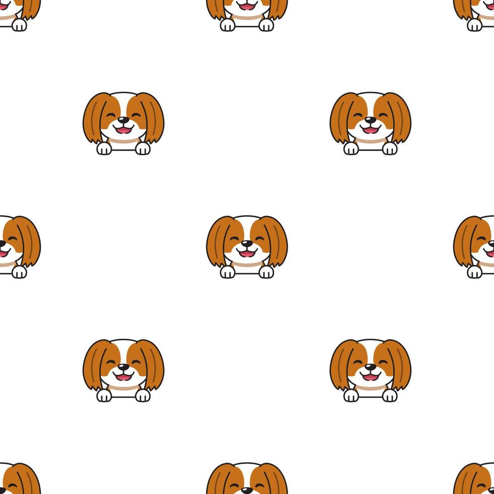 Vector cartoon character shih tzu dog seamless pattern background