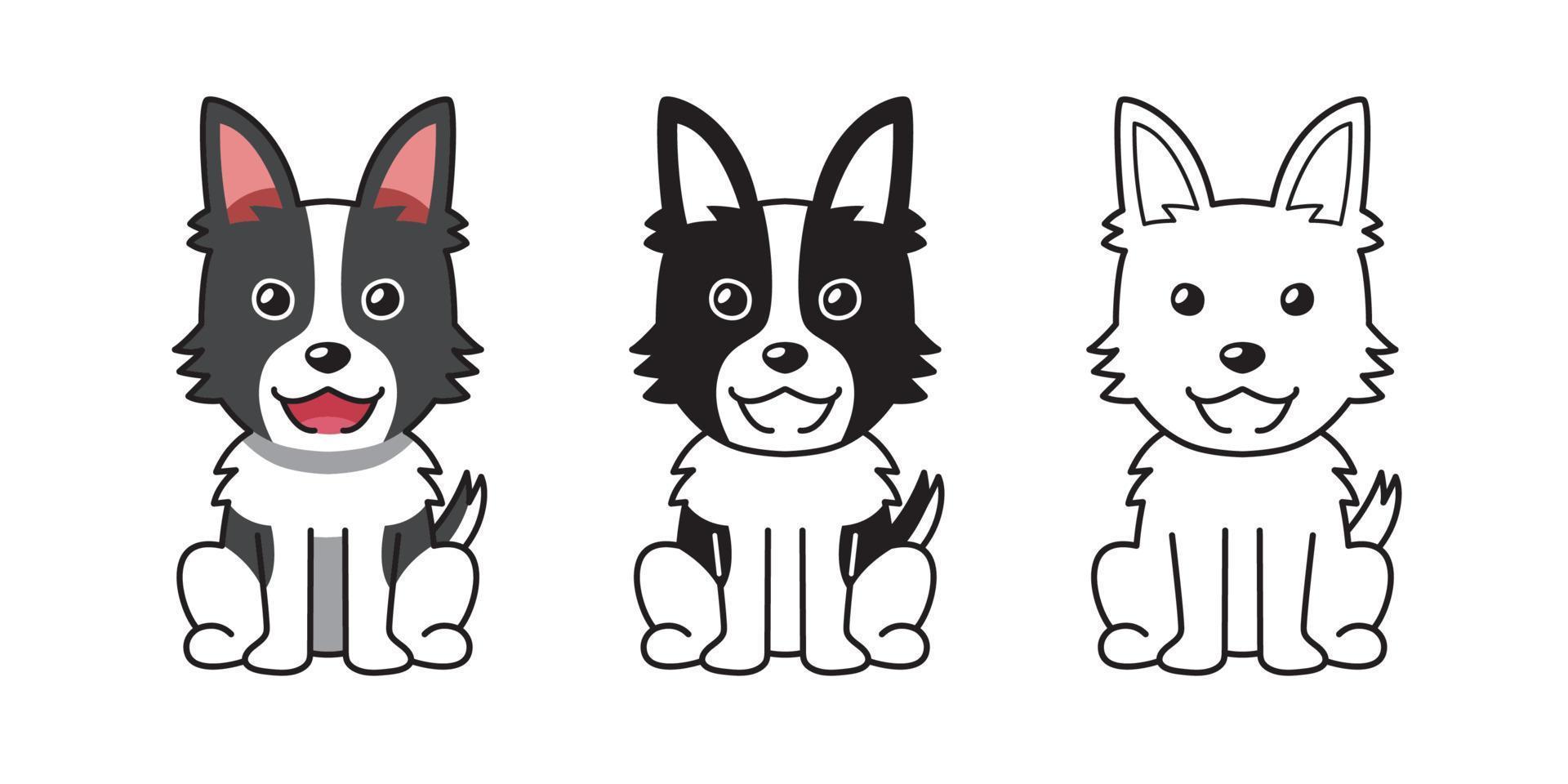 conjunto de dibujos animados de vector de perro pastor