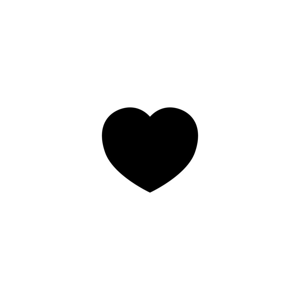 vector icon, simple heart shaped sign on white background