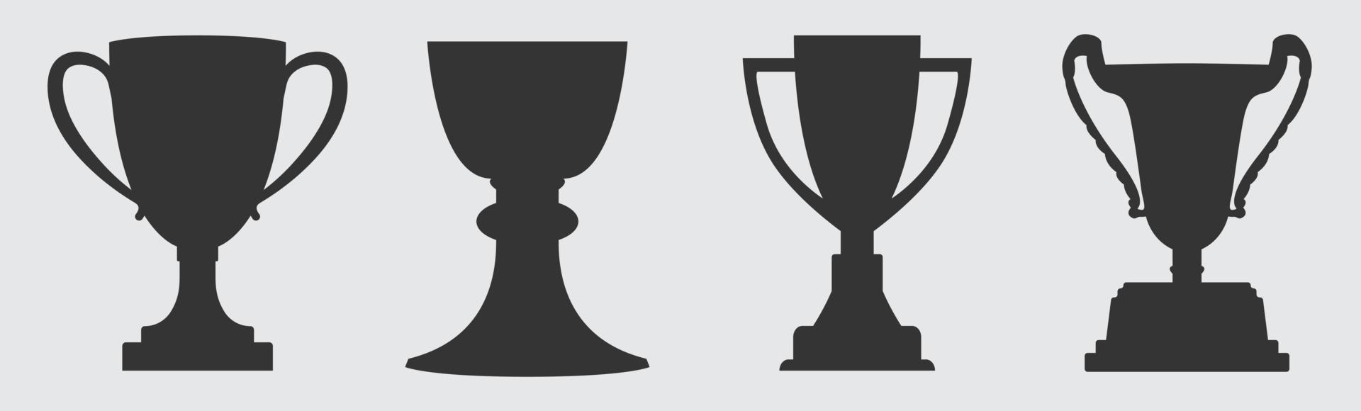 vector de colección de iconos de copa de trofeo