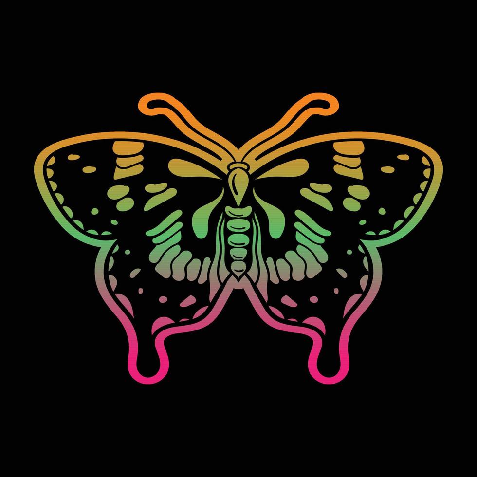 Colorful butterfly hand drawn style for tattoo stickers etc free vector