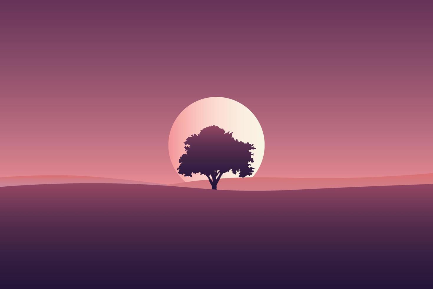 Background Landscape flat design  with tree Premium Vector