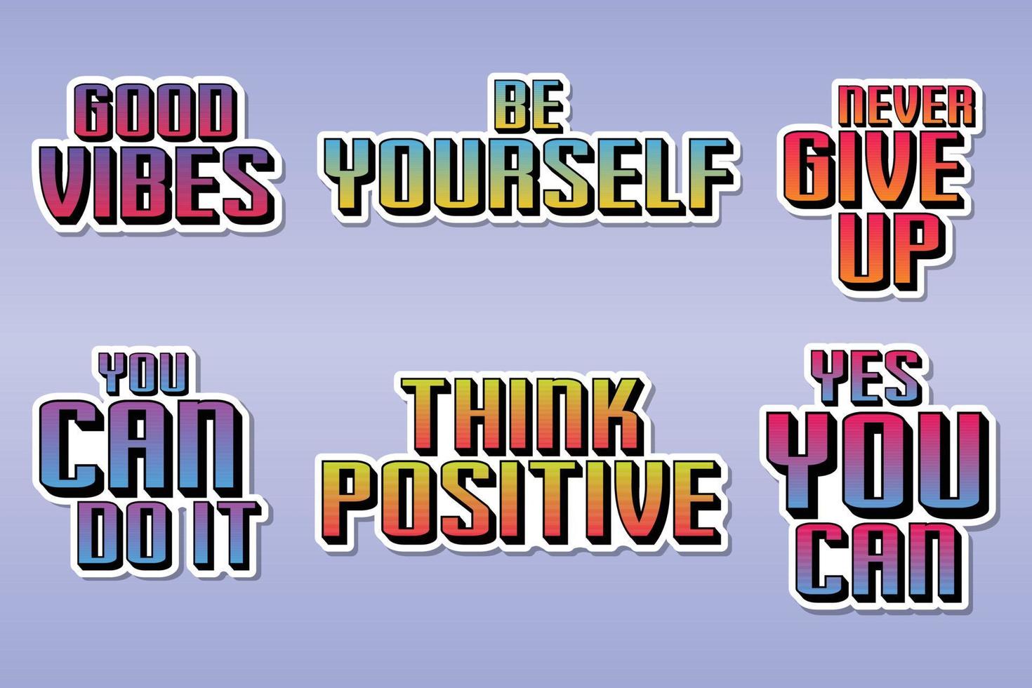 Set of motivational lettering stickers Free Vector