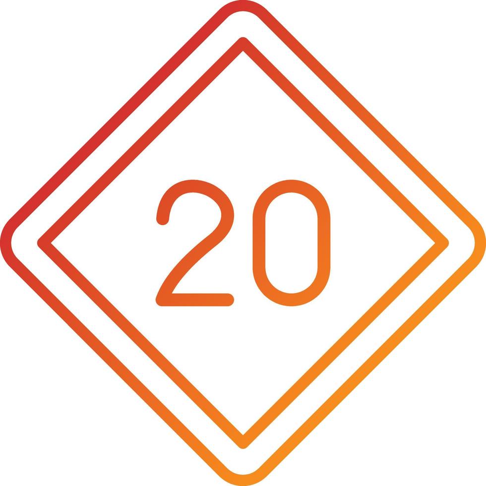 estilo de icono de límite de velocidad 20 vector