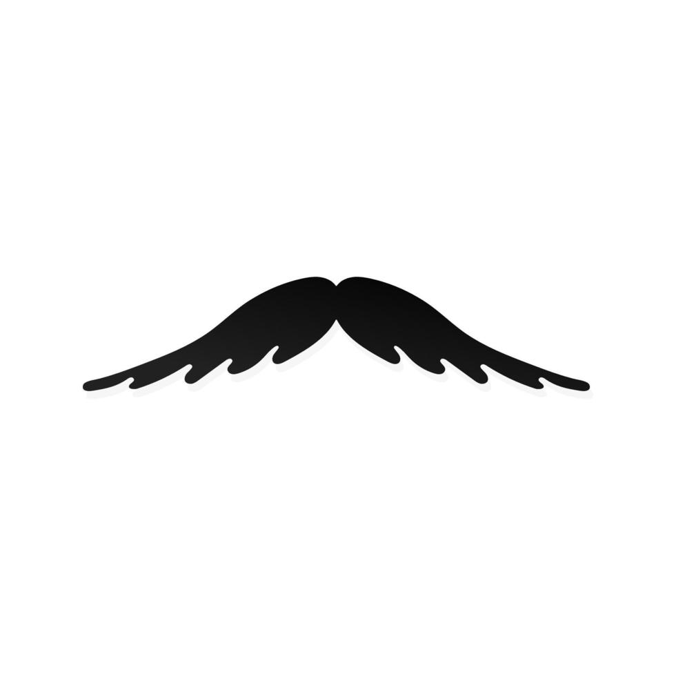 Strong man mustache flat style icon sign vector illustration isolated on white background. Symbol of the vintage dad or father web flat icon.