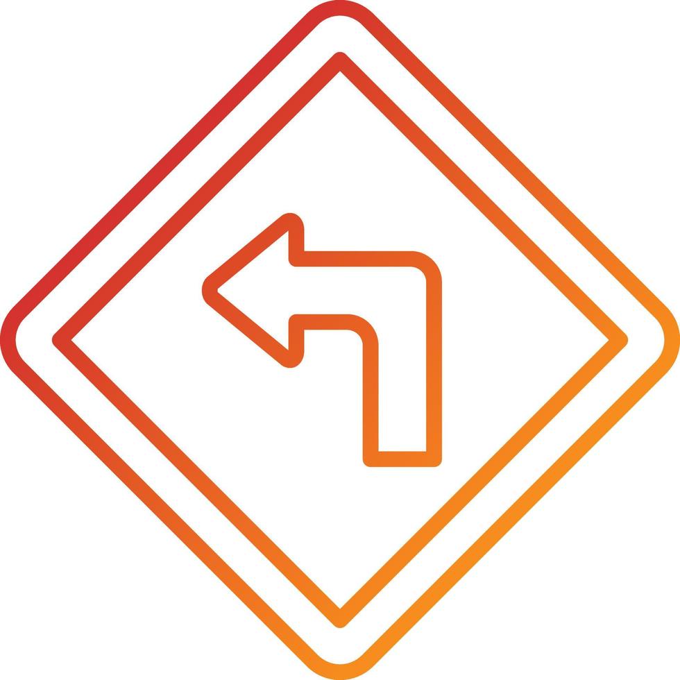 Turn Left Icon Style vector