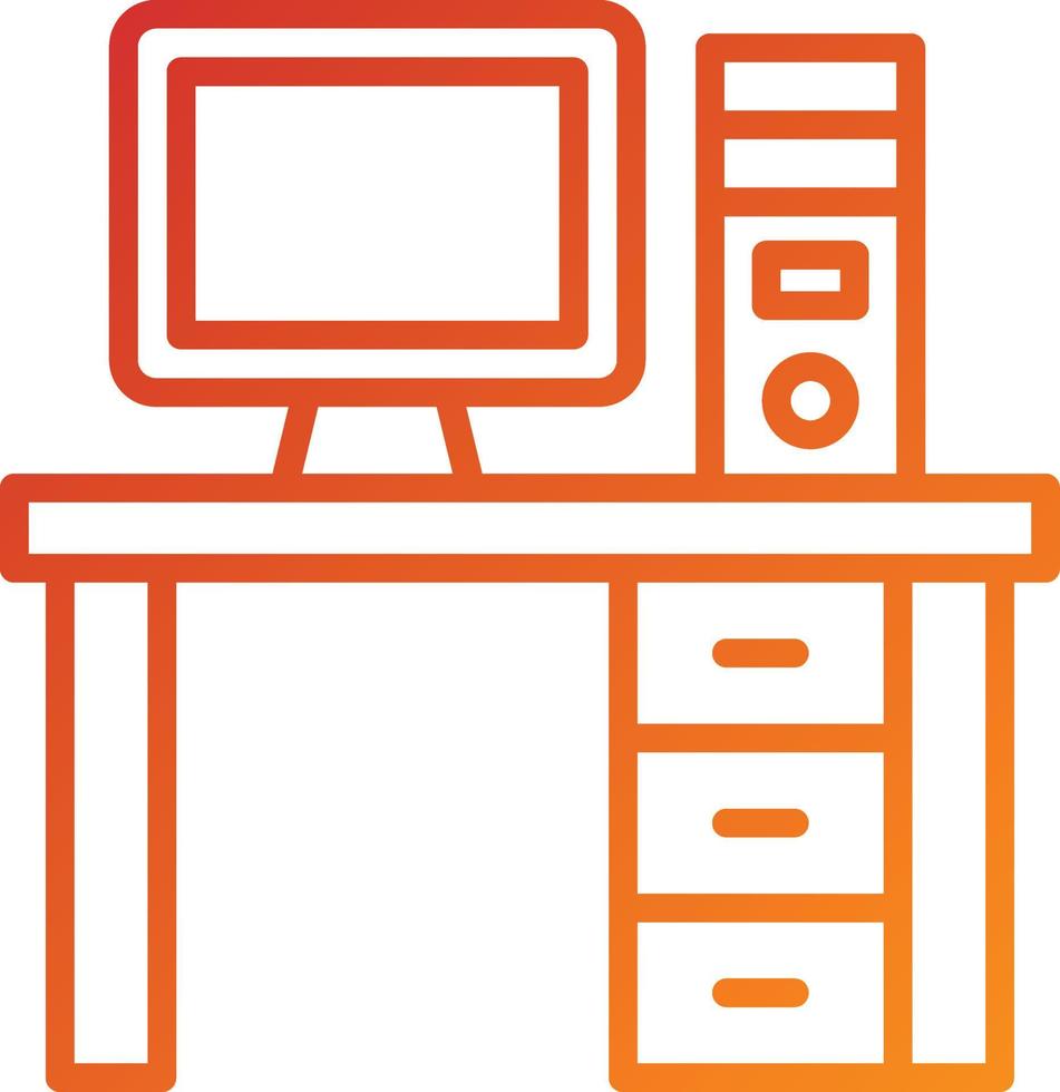 Computer Table Icon Style vector