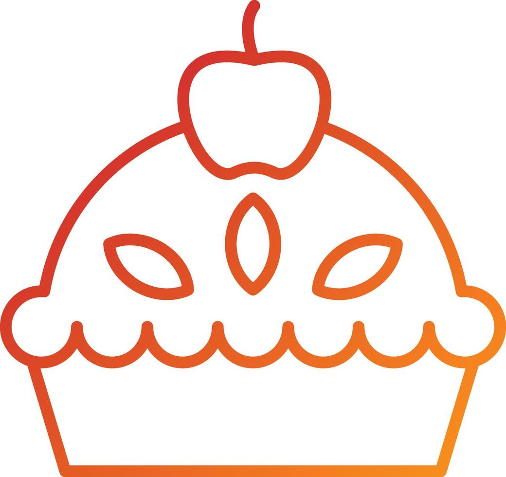estilo de icono de tarta de manzana vector