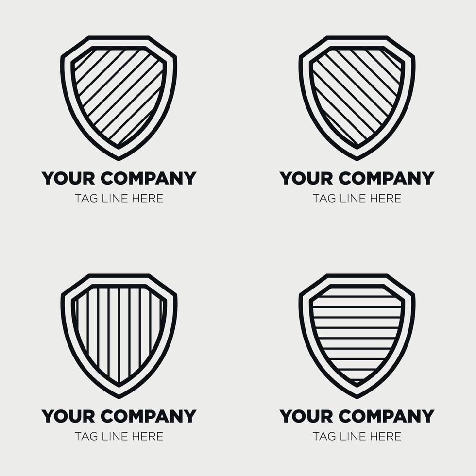 Shield logo icon template collection set design, generic line style vector
