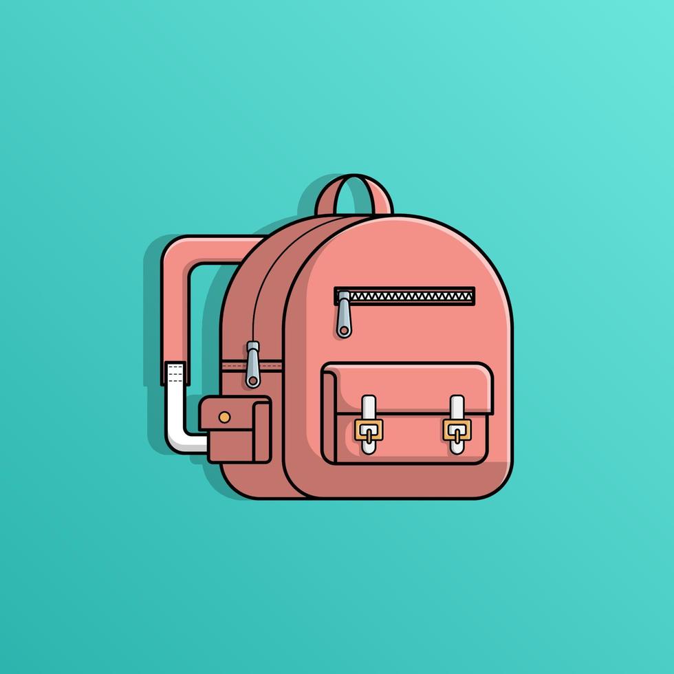 linda mochila de mujer, ilustración vectorial eps.10 vector