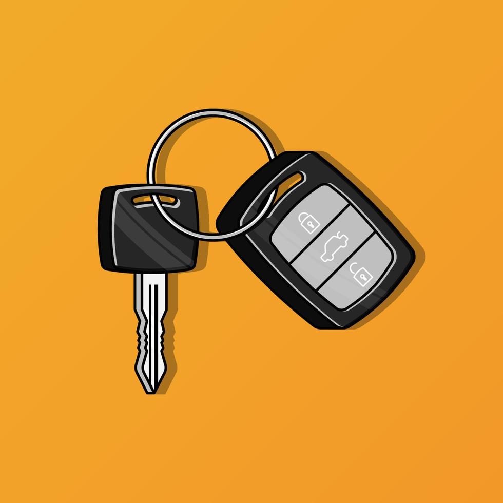 Car key with remote control vector illustration