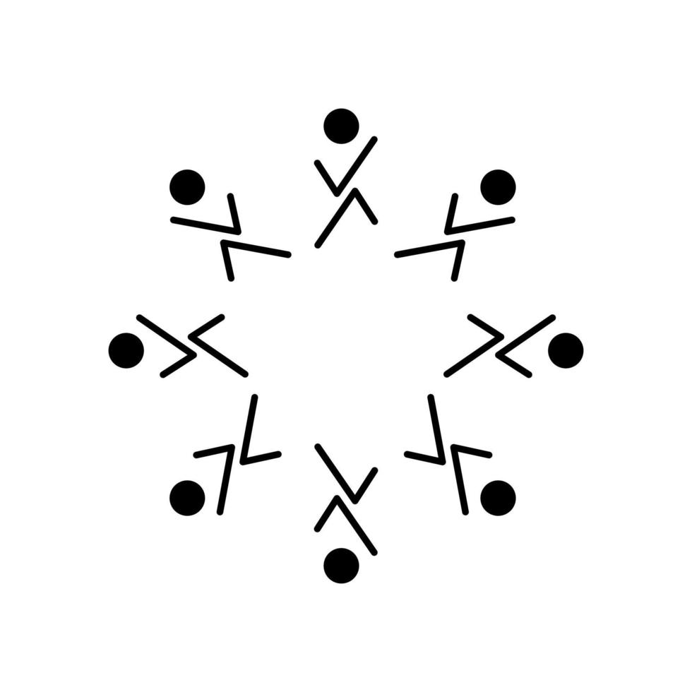 línea de vector de icono de gente de karate humano simple