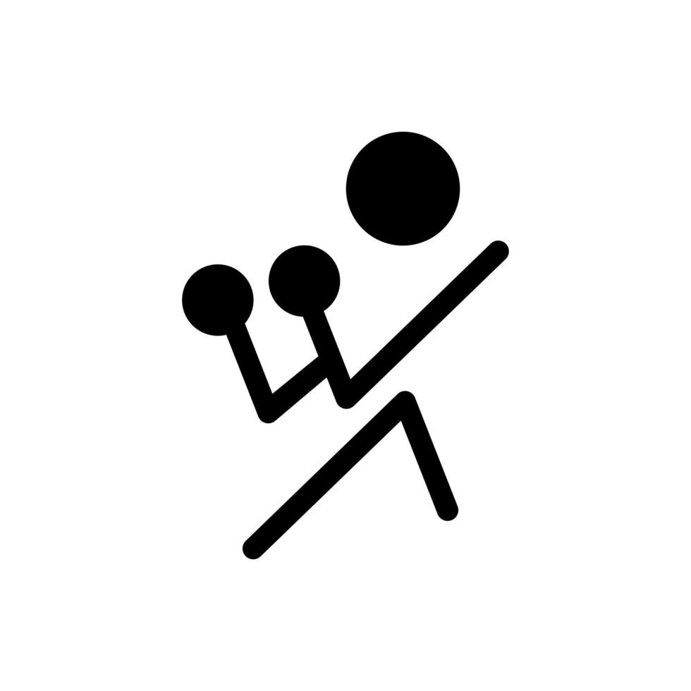 simple human boxing people icon vector line