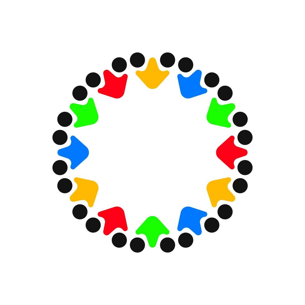 abstract flat arrow people symbol tech modern vector