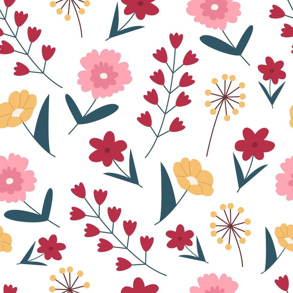 Seamless pattern with flowers vector