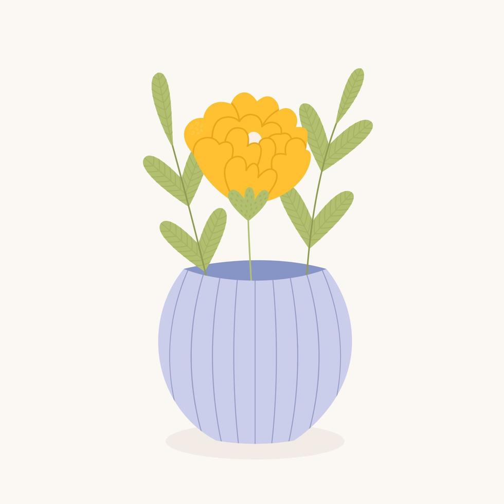 Flower in vase vector