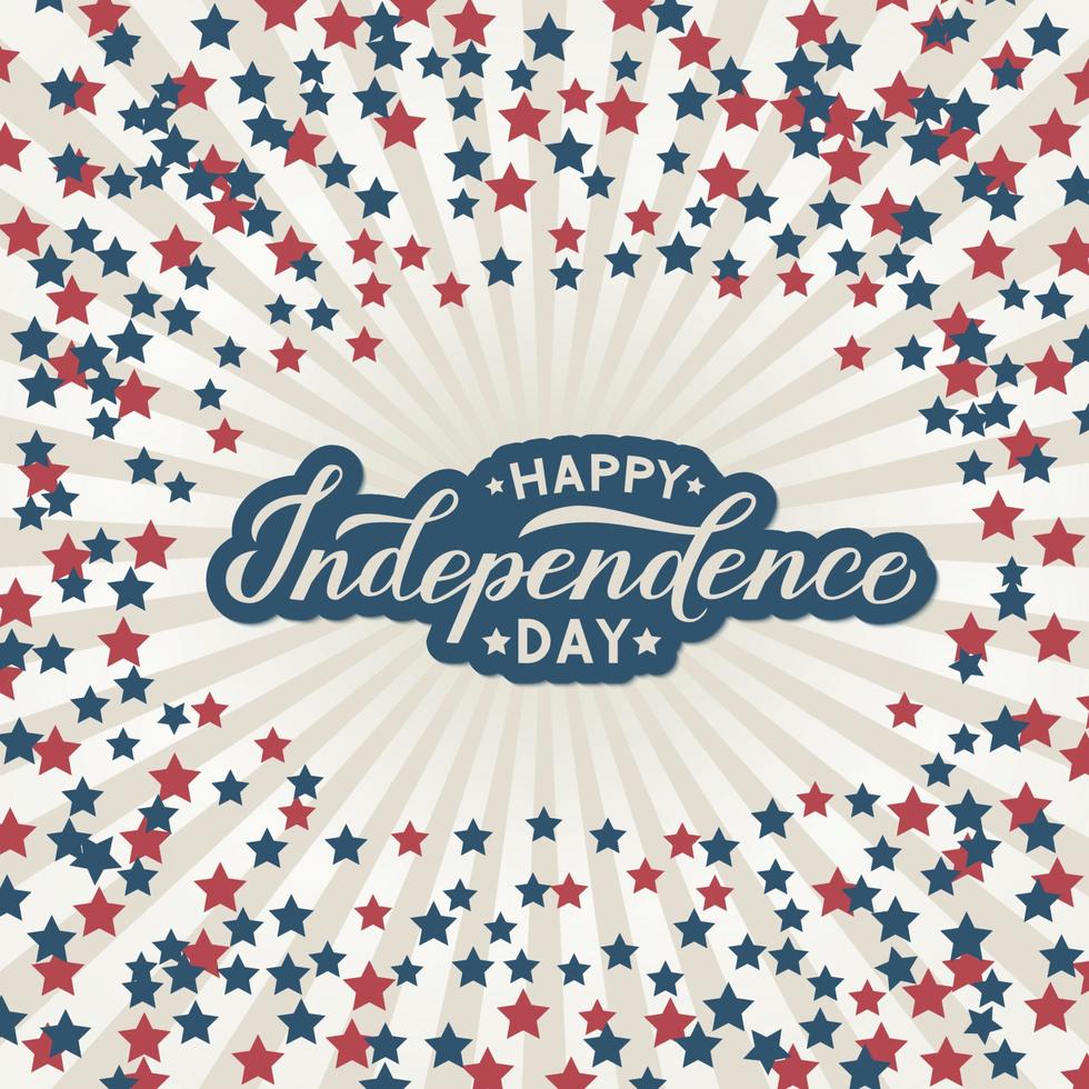 Happy Independence Day calligraphy hand lettering isolated on white. 4th of July celebration poster vector illustration. Easy to edit template for logo design, greeting card, banner, flyer, etc.