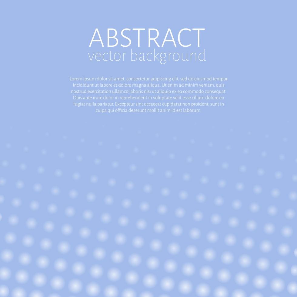 White dots on light blue background with space for text. Abstract vector background. Backdrop for banner.Design template for your business presentation.
