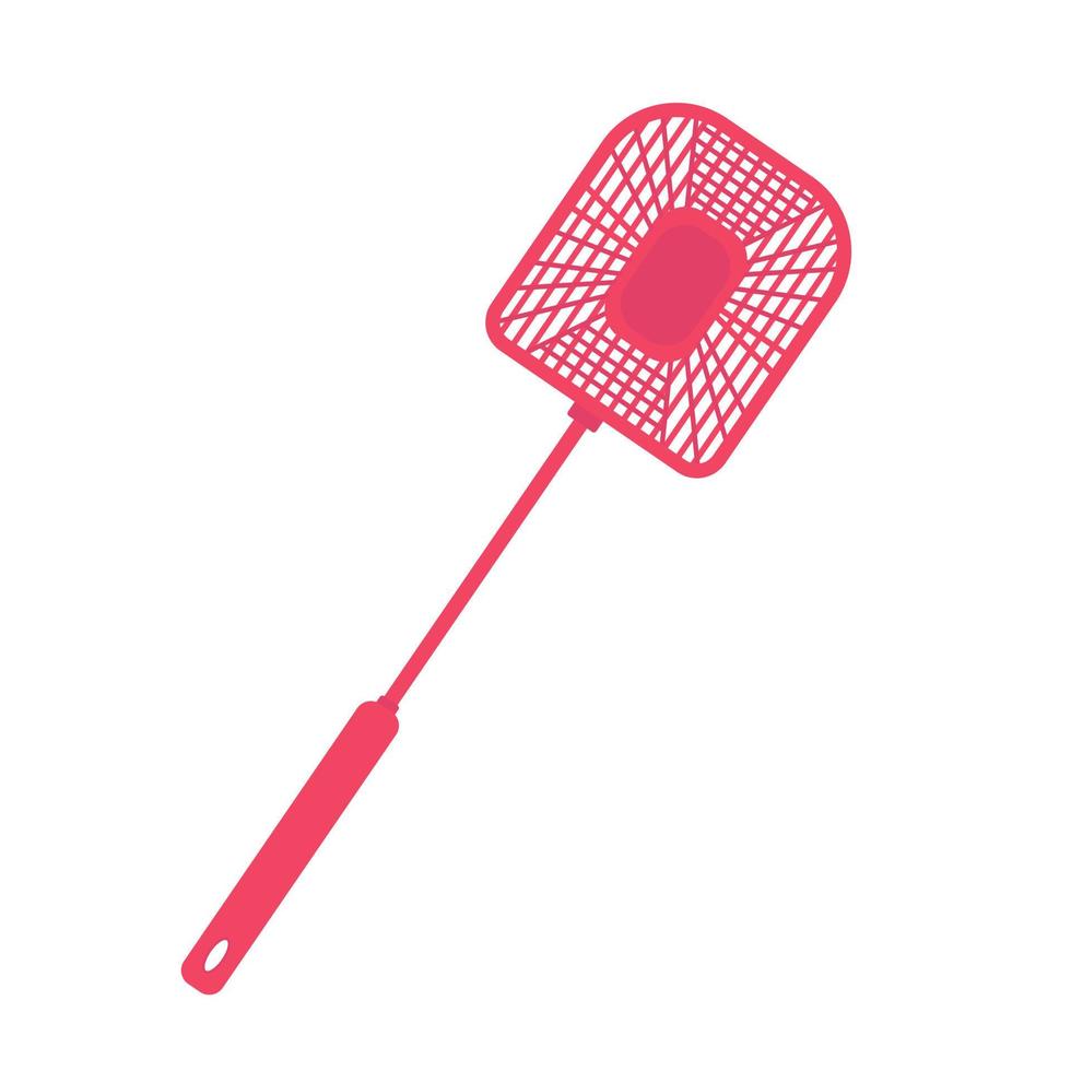 fly swatter isolated image on white background. Item for the destruction of insects at home. Vector illusion