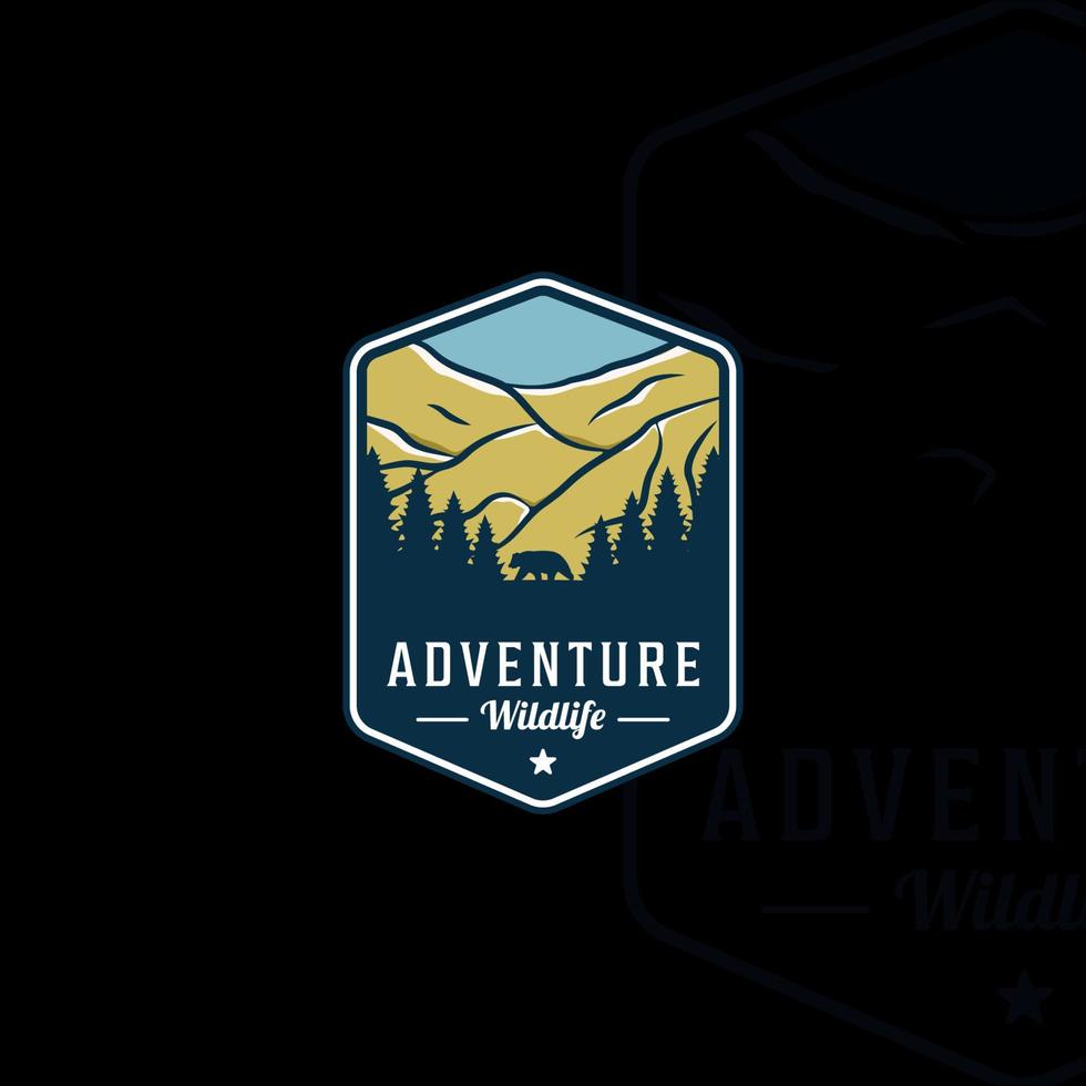 outdoor national park emblem logo vector illustration template icon graphic design. adventure vintage sign or symbol label concept for yosemite travel