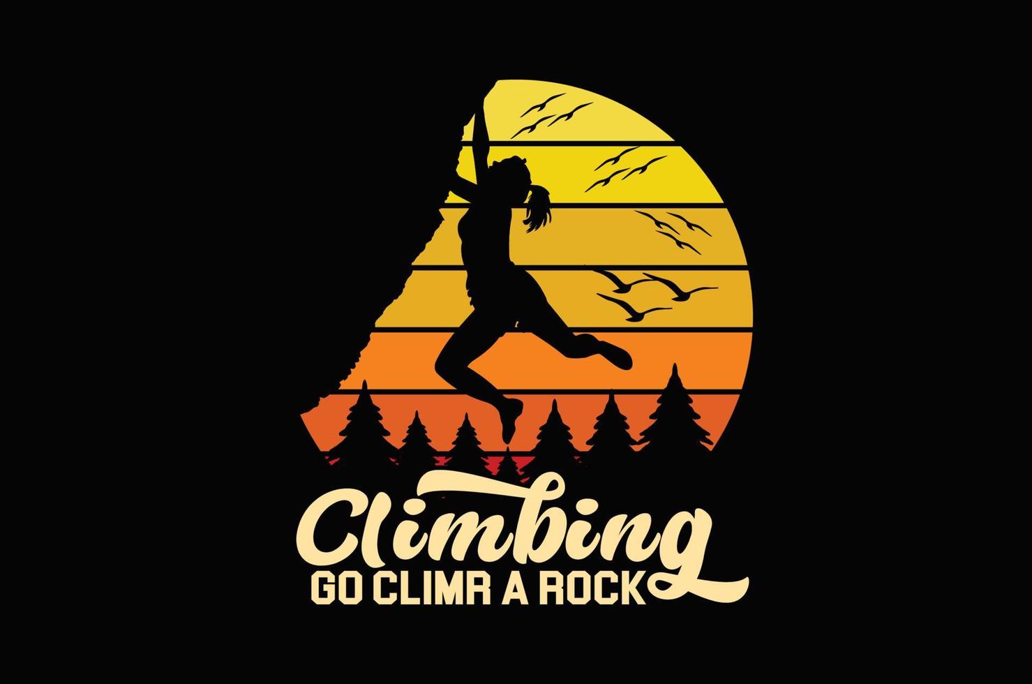 climbing t shirt design vector