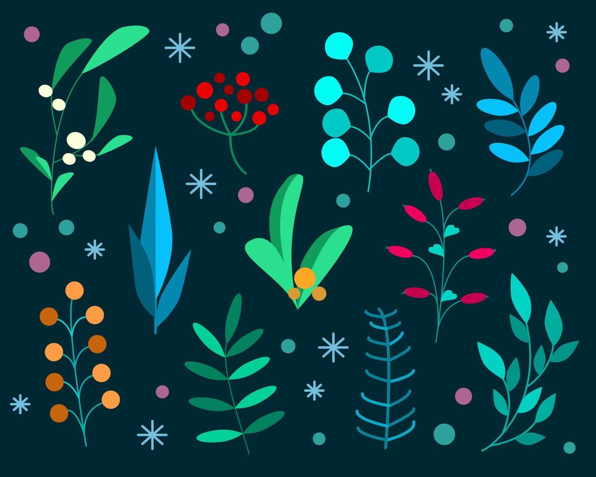 Set of different twigs vector