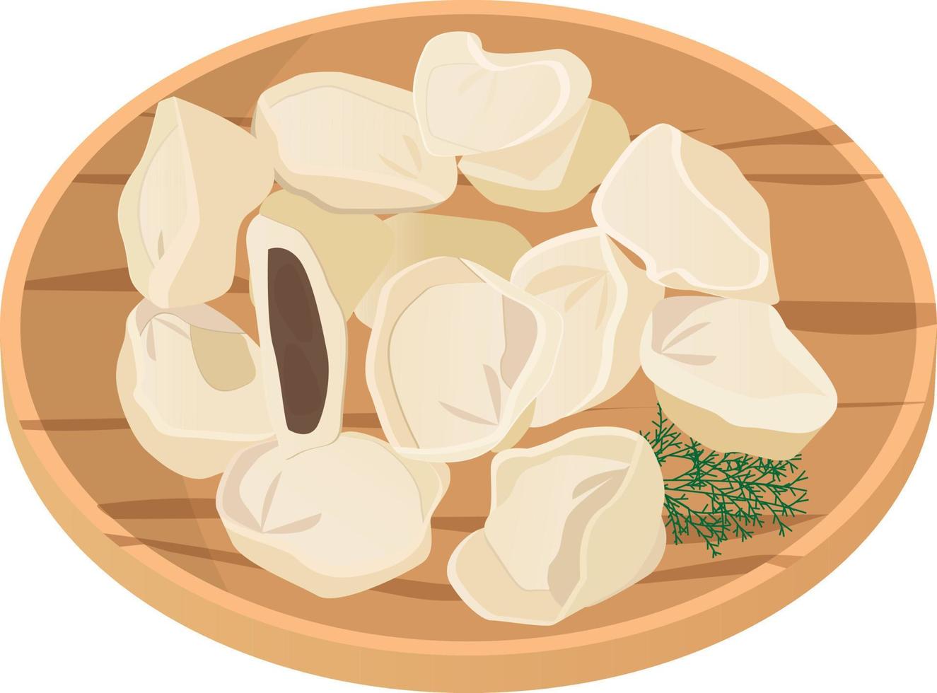 Meat dumplings vector illustration