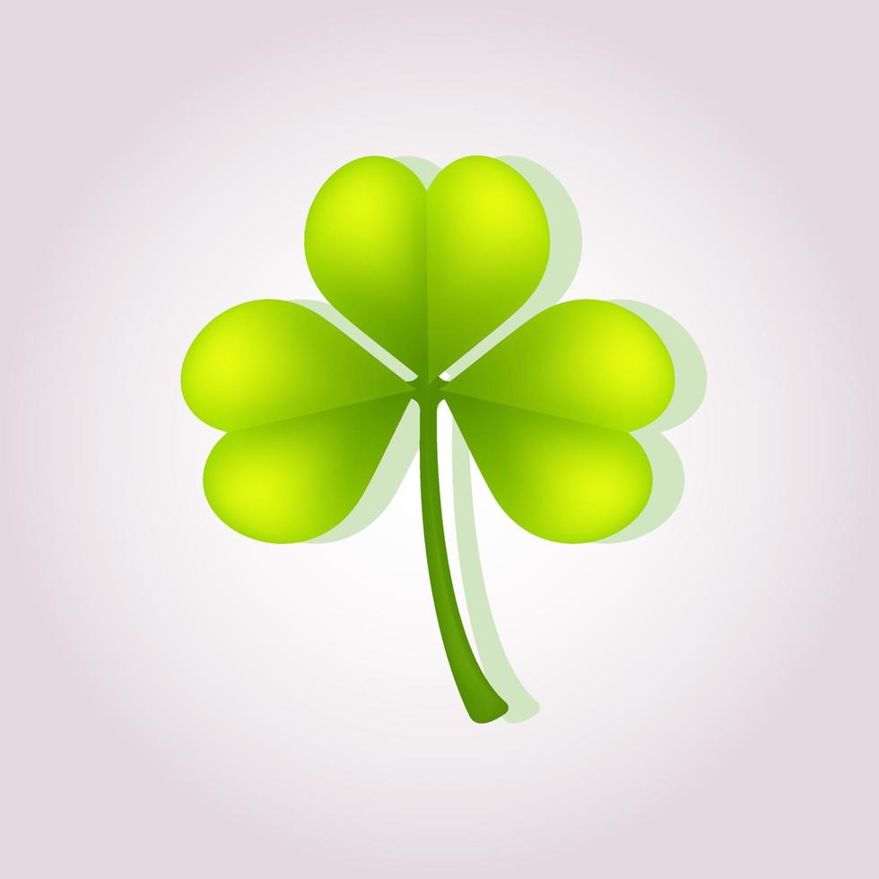 Three leaves clover. Realistic isolated plant. Decoration element for Saint Patrick day holiday. vector