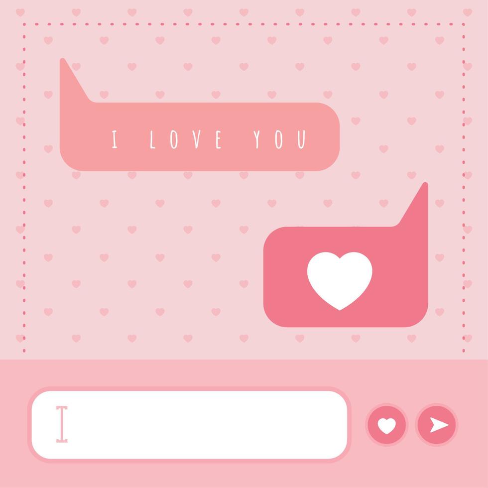 Happy valentine day gift card with bubble chats Vector
