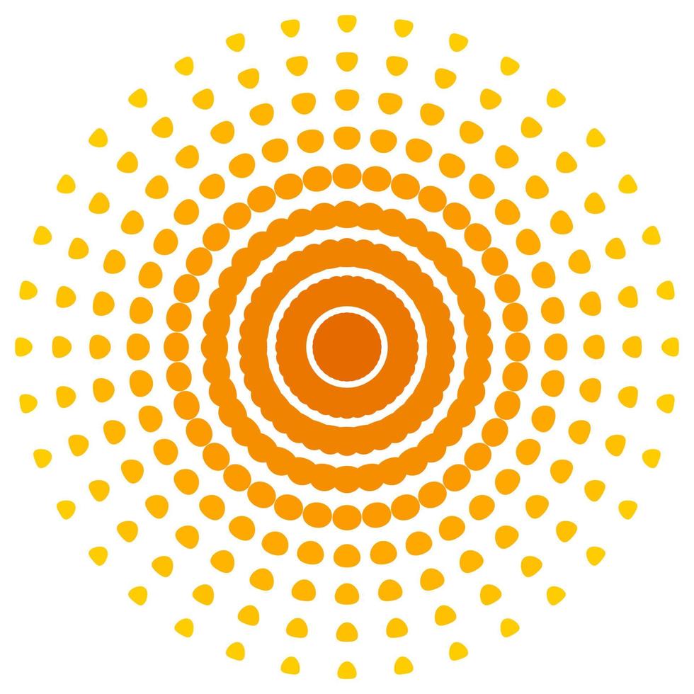 Screen printing pattern. Radiant frame. Abstract vortex. Circular pattern. Pop art round halftone frame isolated on white. Abstract whirligig, eyeball. Dotted print. vector