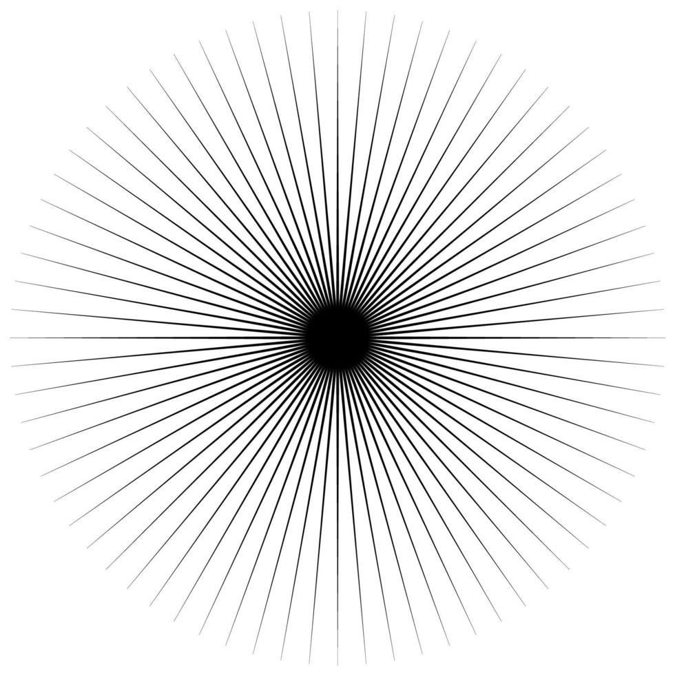 Star, round element, halftone rays card isolated on background. Geometric linear poster. vector