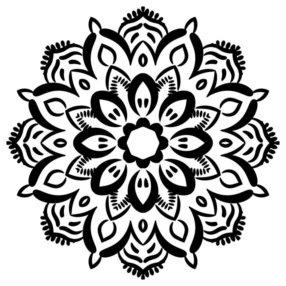 Outline Mandala. Ornamental round doodle flower isolated on white background. Geometric circle element. vector